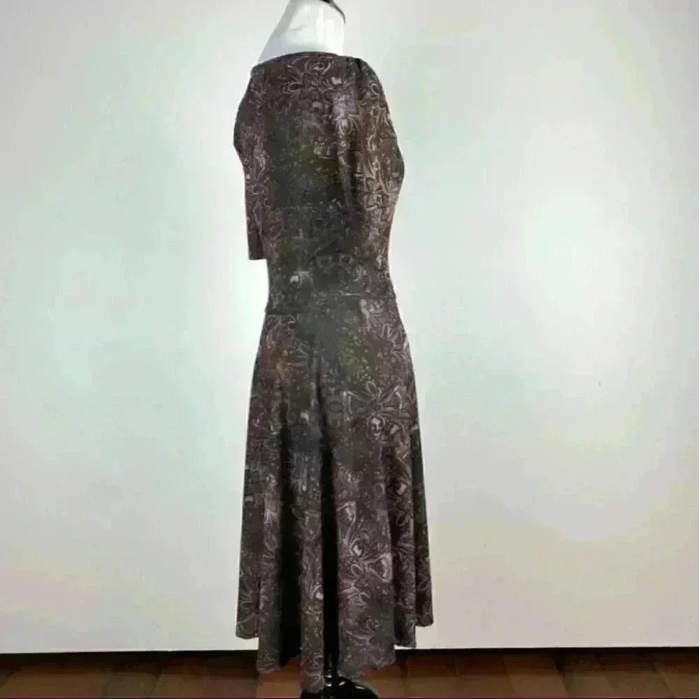 Lularoe Womens Nicole dress size S brown midi - Picture 4 of 13